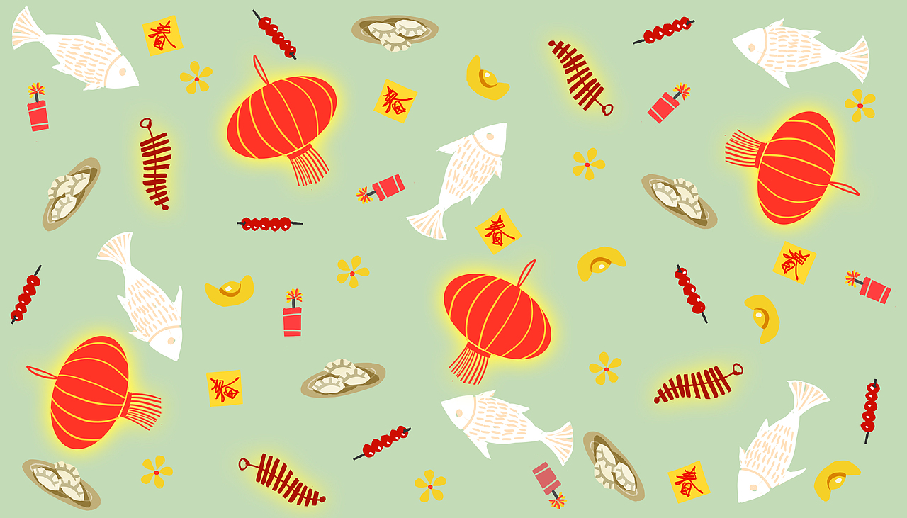 底纹类手绘插画