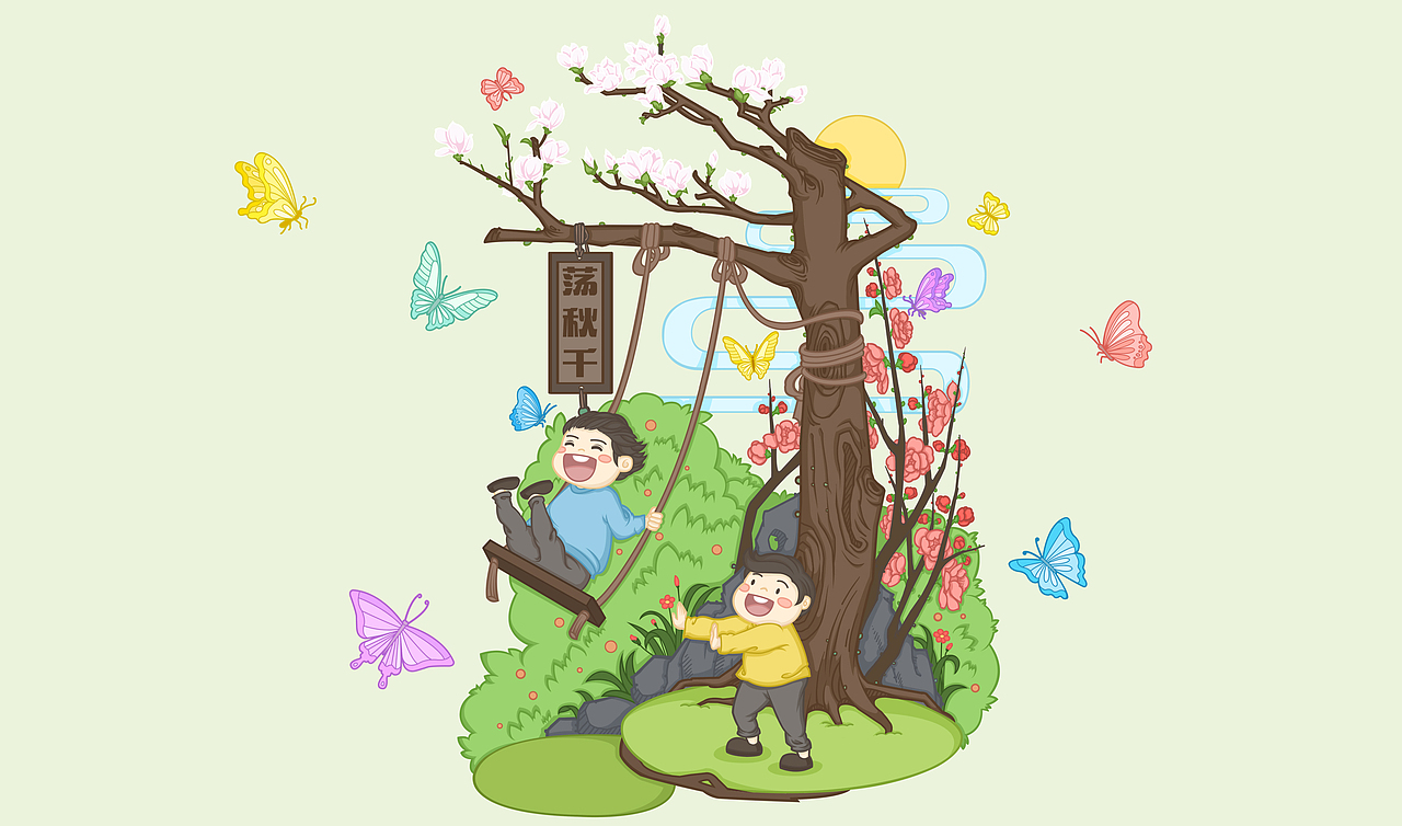 quot;,相传秋千为春秋时齐桓公从北方民族山戎所传入,汉以后成为清明