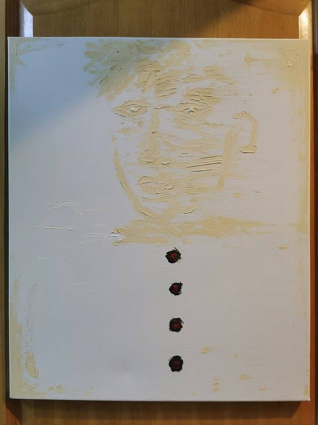 抽象风景，人物，布面油画