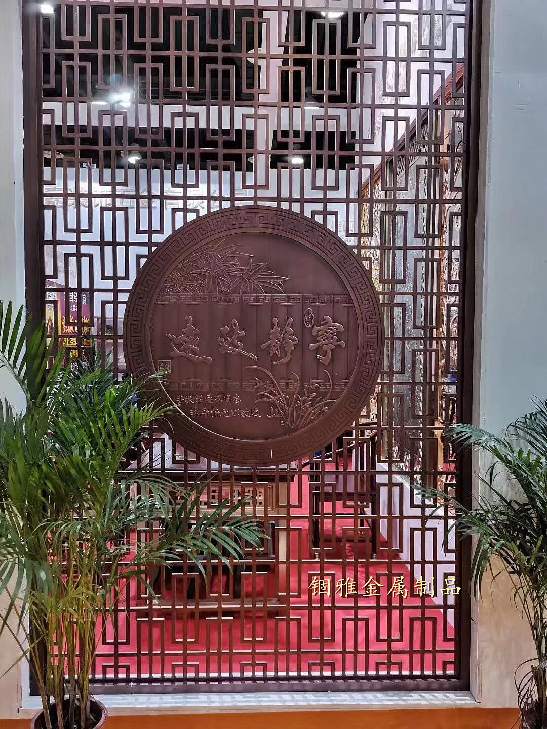 高端家居装饰仿古铜铜艺雕花屏风,纯铜雕刻镂空花格