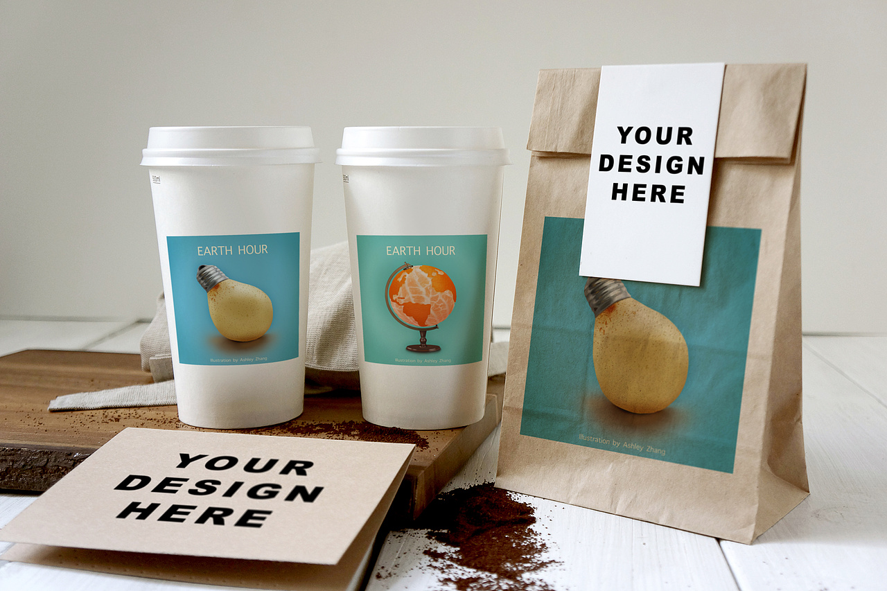 “地球一小时”主题超写实插画