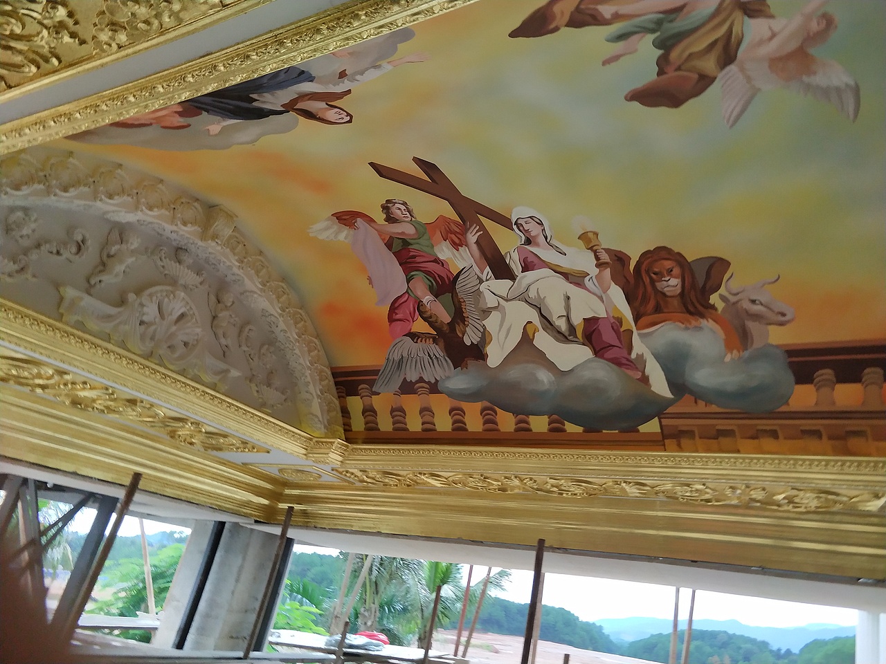 云南壁画天顶穹顶壁画墙绘手绘墙欧式油画