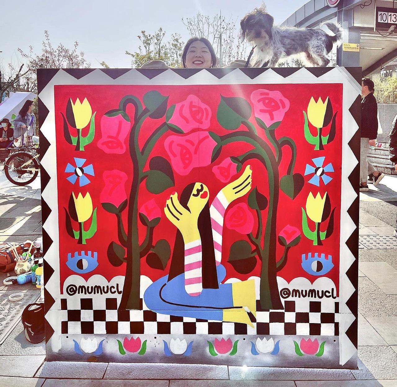 小红书春天开放日墙绘