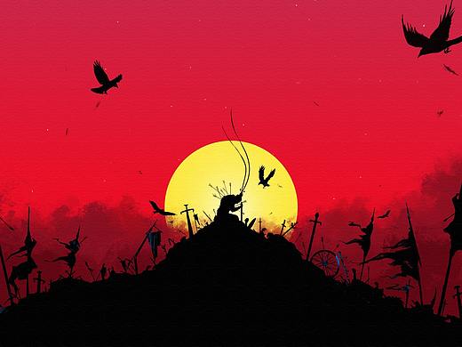 太平本是将军定，不许将军见太平/剪影古风插画