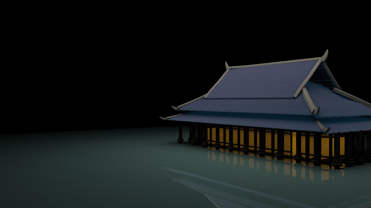 广寒宫练习建模|三维|建筑/空间|五线纸_原创作品-站酷zcool