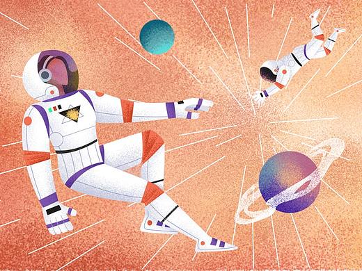 “做梦都想遨游太空啊”主题插画