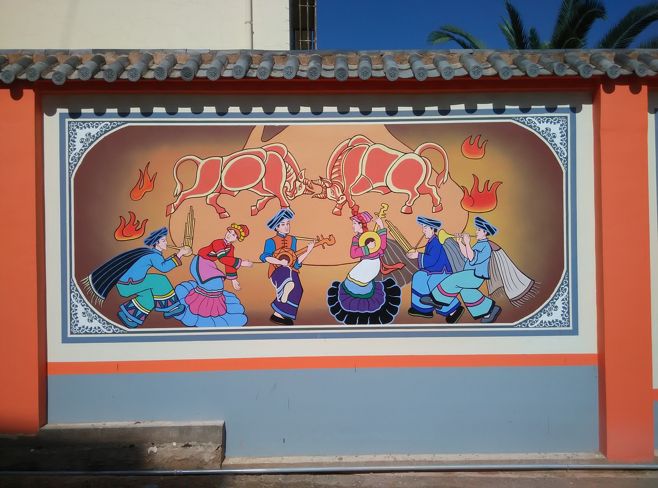 云南墙体彩绘民族文化建设彩绘壁画,云南少数民族文化彩绘壁画,云南