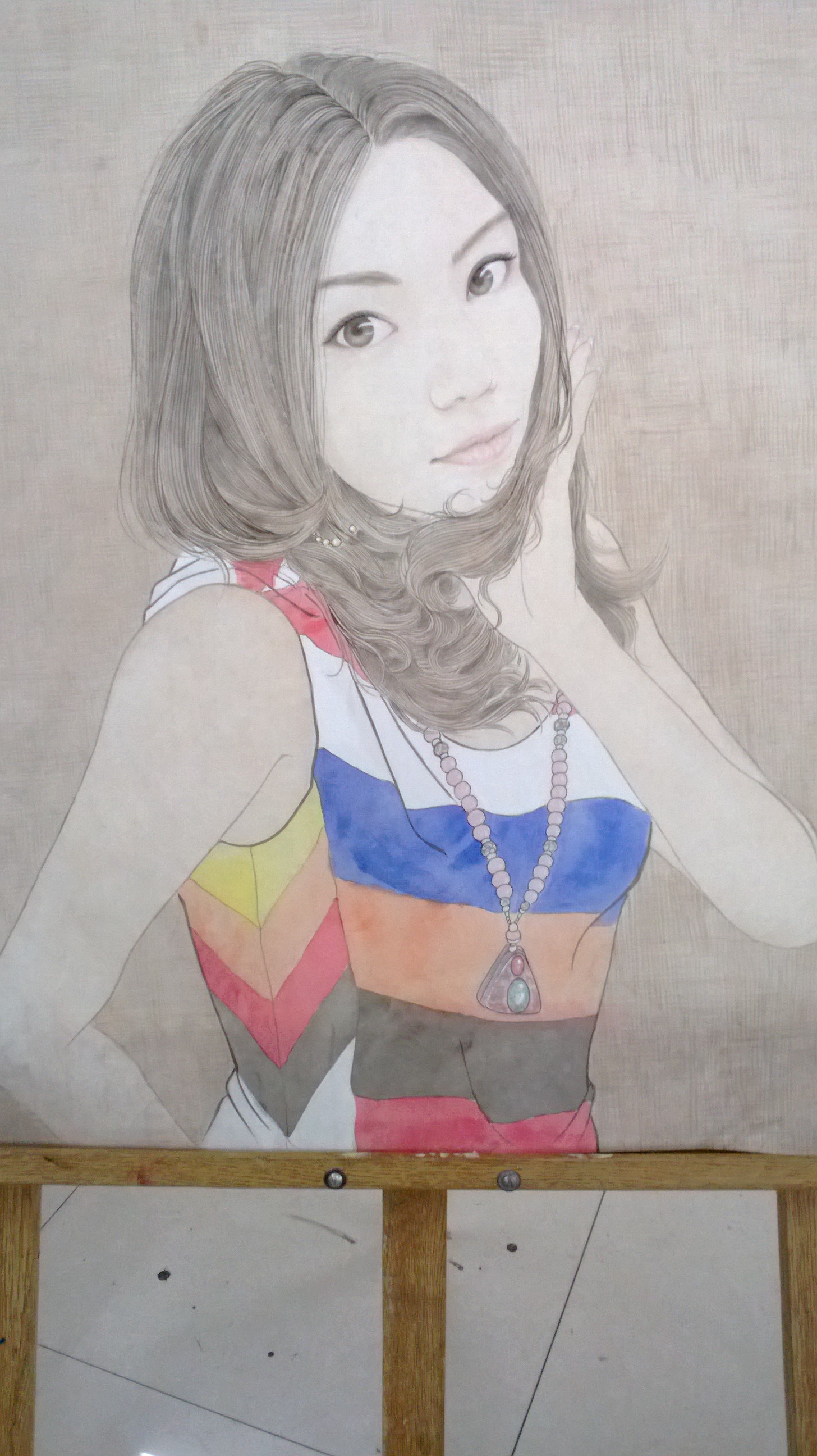 工笔人物画——美丽的女同志