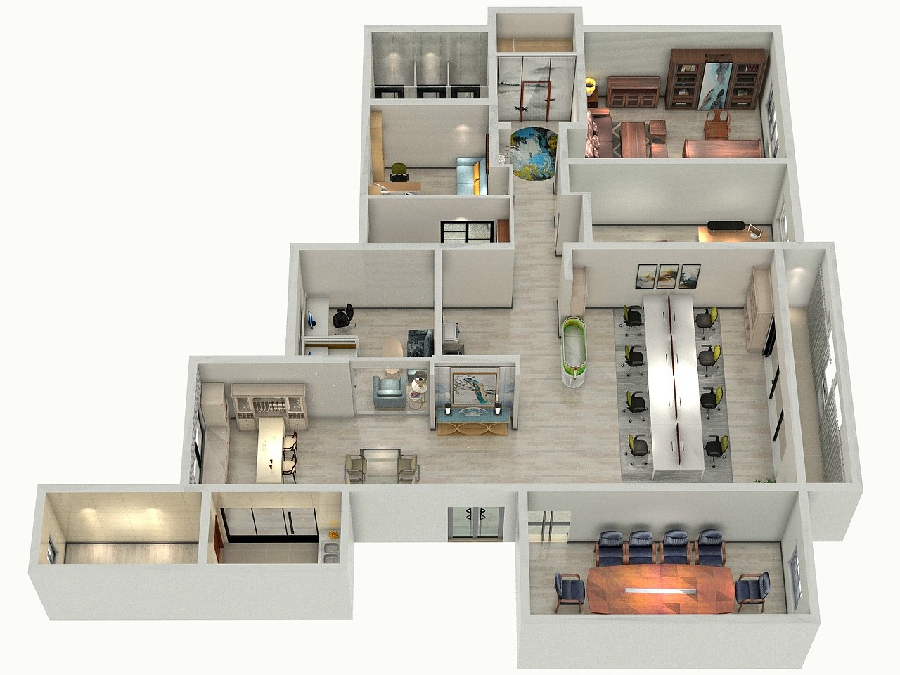 新中式家装改办公室