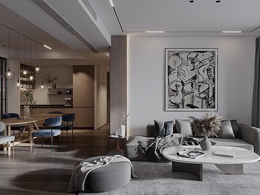 仁恒河滨|上海|145平|简约原木风