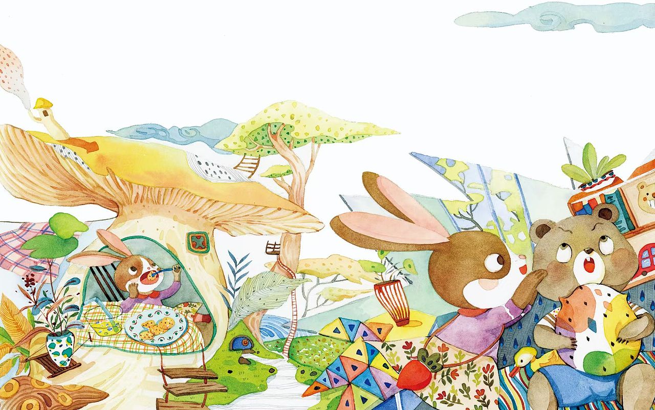 水彩插画 儿插(悄悄告诉你,我尿床了)