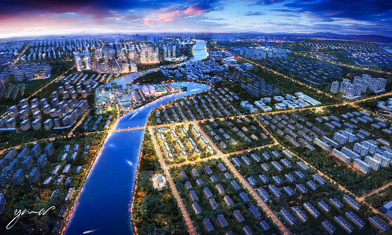 地产效果图-区域鸟瞰（图ZMjIxMjgxMDk2） - 建筑/空间 - 站酷设计师VR_YMW原创素材 - 站酷ZCOOL