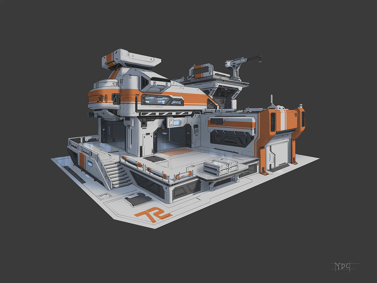 2018年完成的一套科幻建筑设定