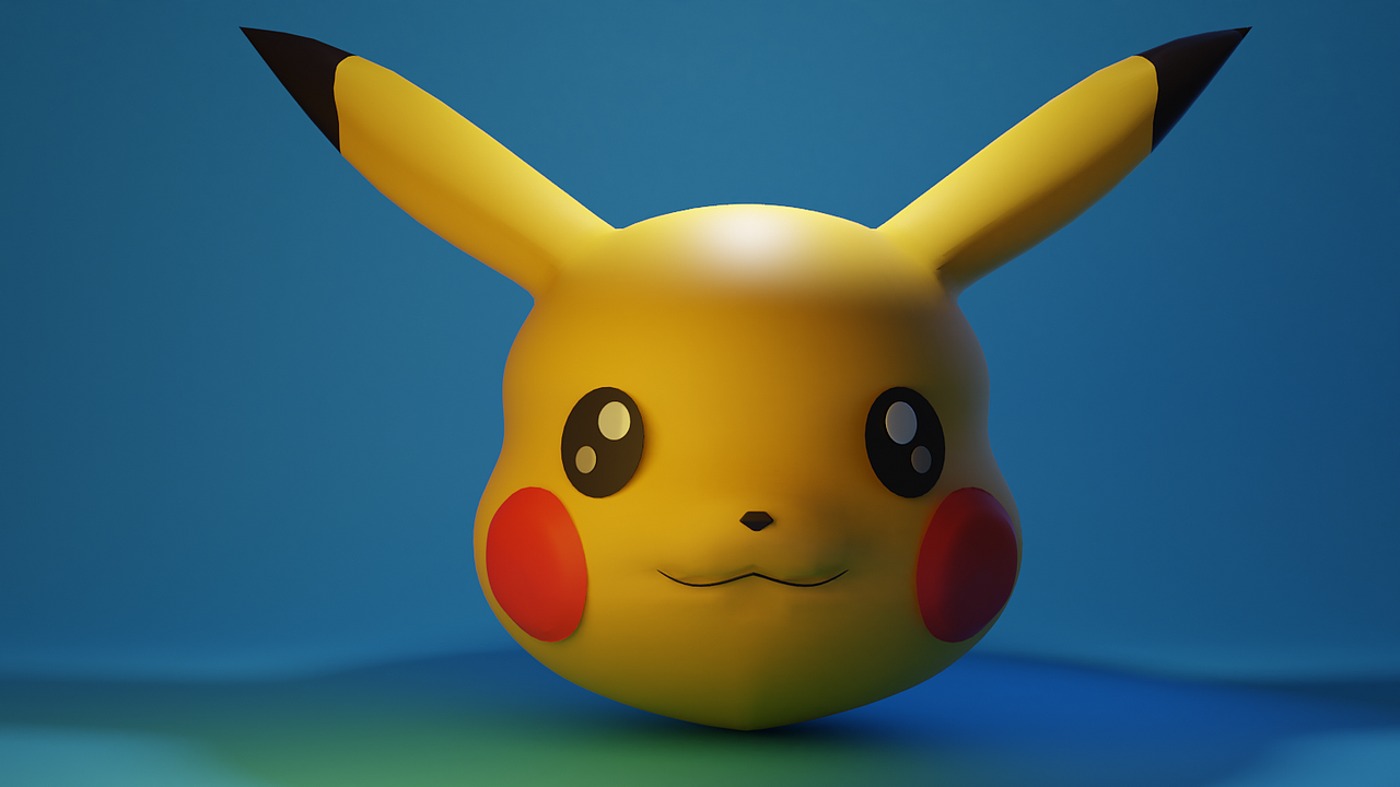 入门第2天做个皮卡丘,那时候只能跟着视频做脑袋,视频里没身体就做