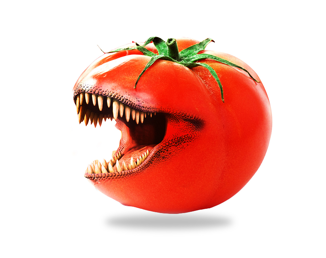 设计理念:对西红柿进行夸张修饰,将西红柿与牙齿相结合,突出创意的