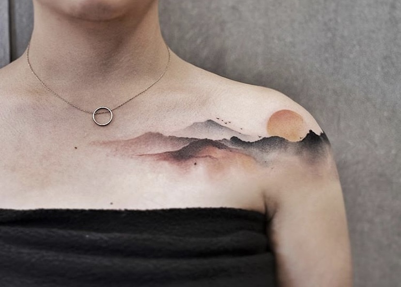 中式传统水墨纹身赏析合集每个民族国家都有不同的艺