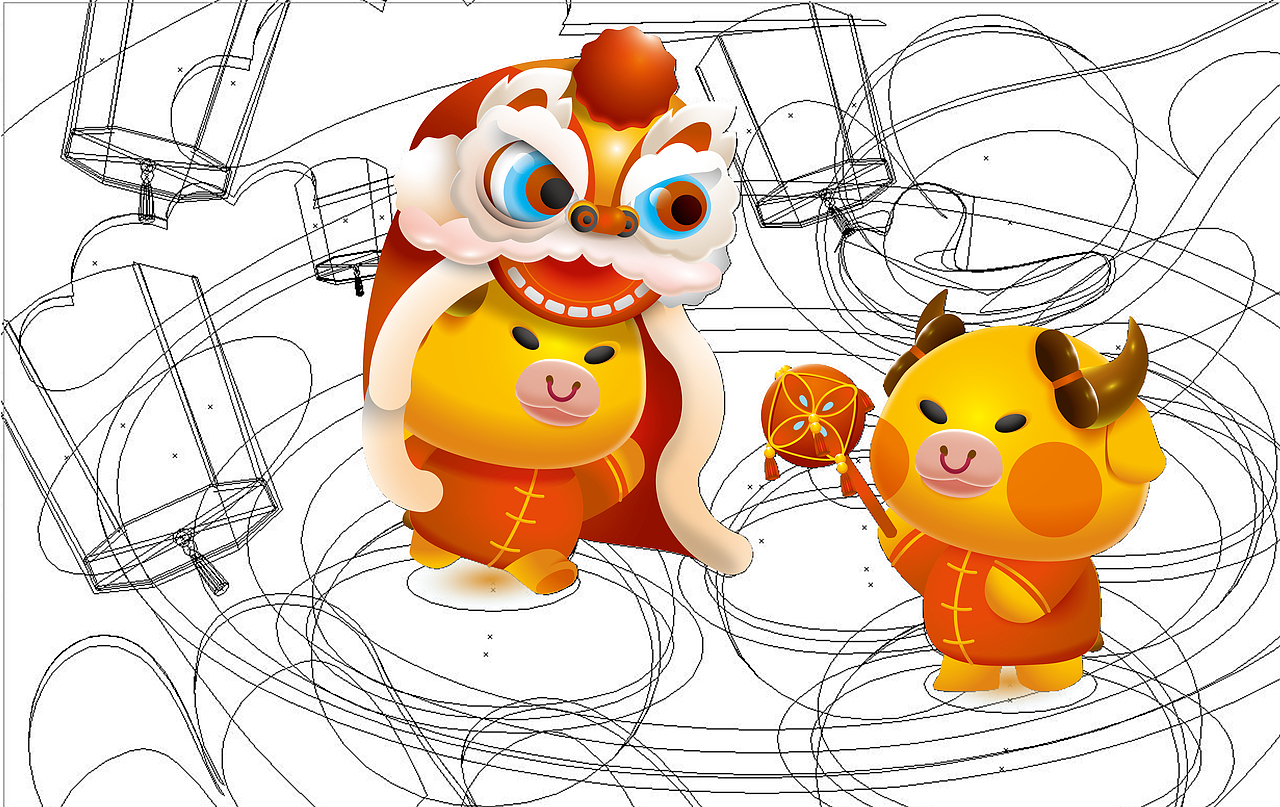 牛年冲冲冲（图ZMjQ1ODAxMjI4） - 创作习作 - 站酷设计师王燕水滴原创素材 - 站酷ZCOOL