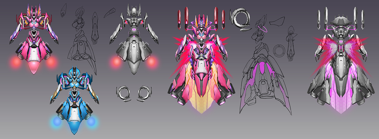 王牌飞行团部分BOSS设计工作图