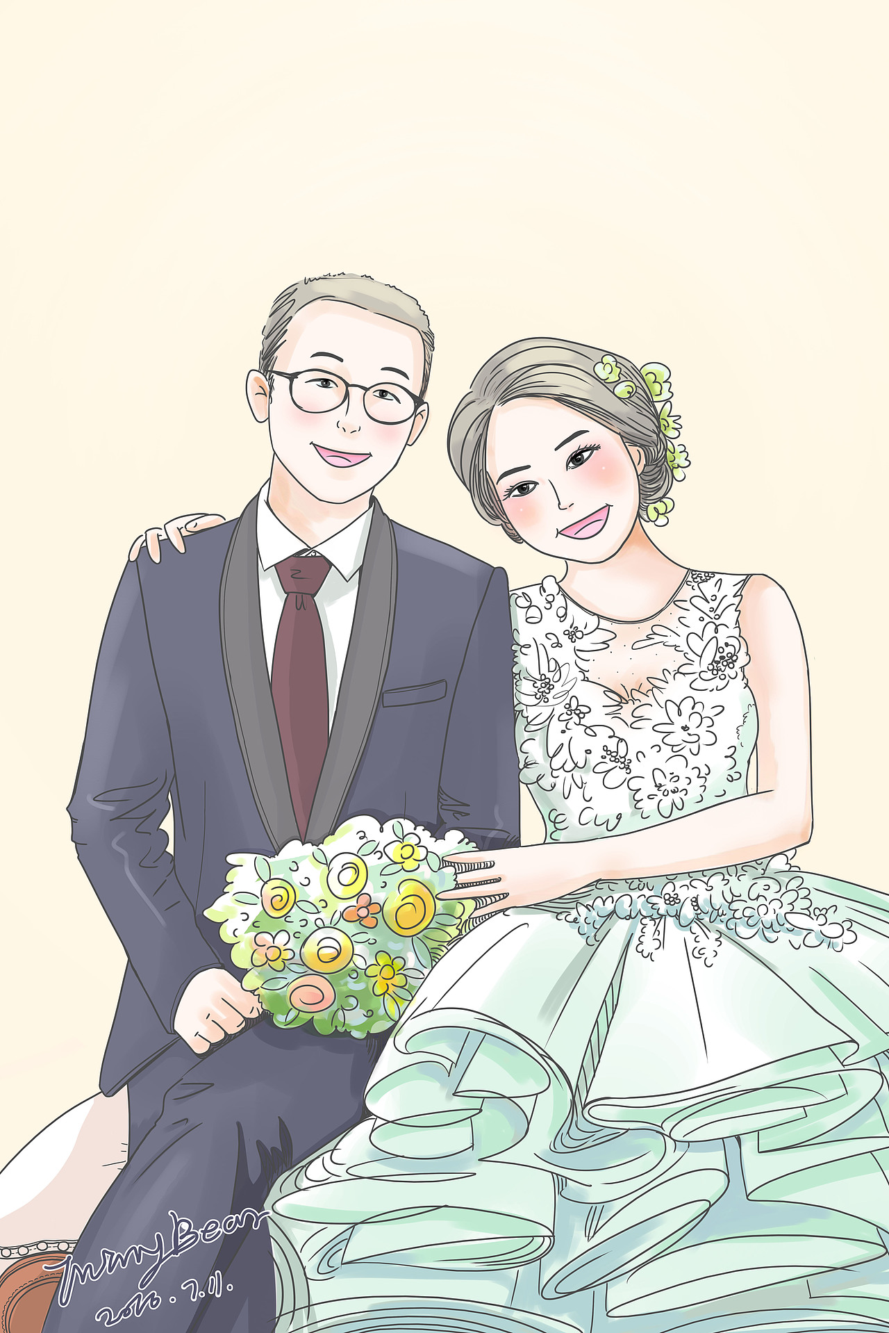 婚纱照（图ZNTM5NTczMzY=） - 艺术插画 - 站酷设计师shuangs_cn原创素材 - 站酷ZCOOL