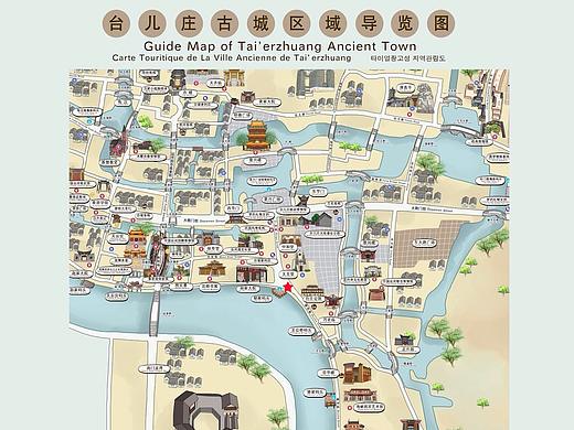 台儿庄手绘地图景区度假旅游景点设计小程序h5导览定制