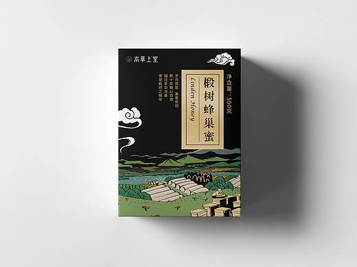 本草上堂丨椴树蜂巢蜜包装设计