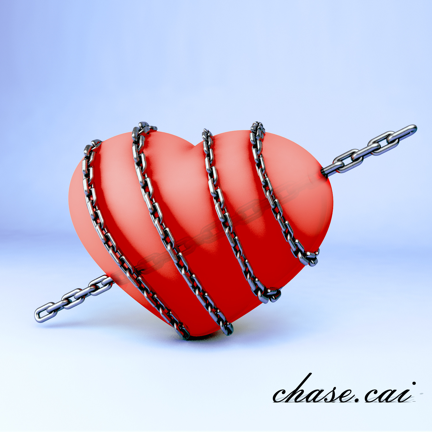 c4d 被链子捆住的心