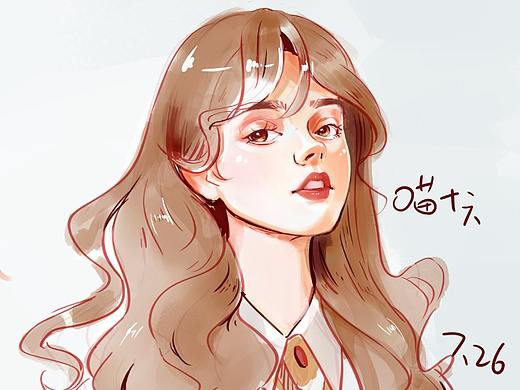 頭像插畫練習(xí)（個(gè)人主頁-ZNDY1OTk5NTI=） - 創(chuàng)作習(xí)作 - 站酷設(shè)計(jì)師懶喵十六原創(chuàng)素材 - 站酷ZCOOL