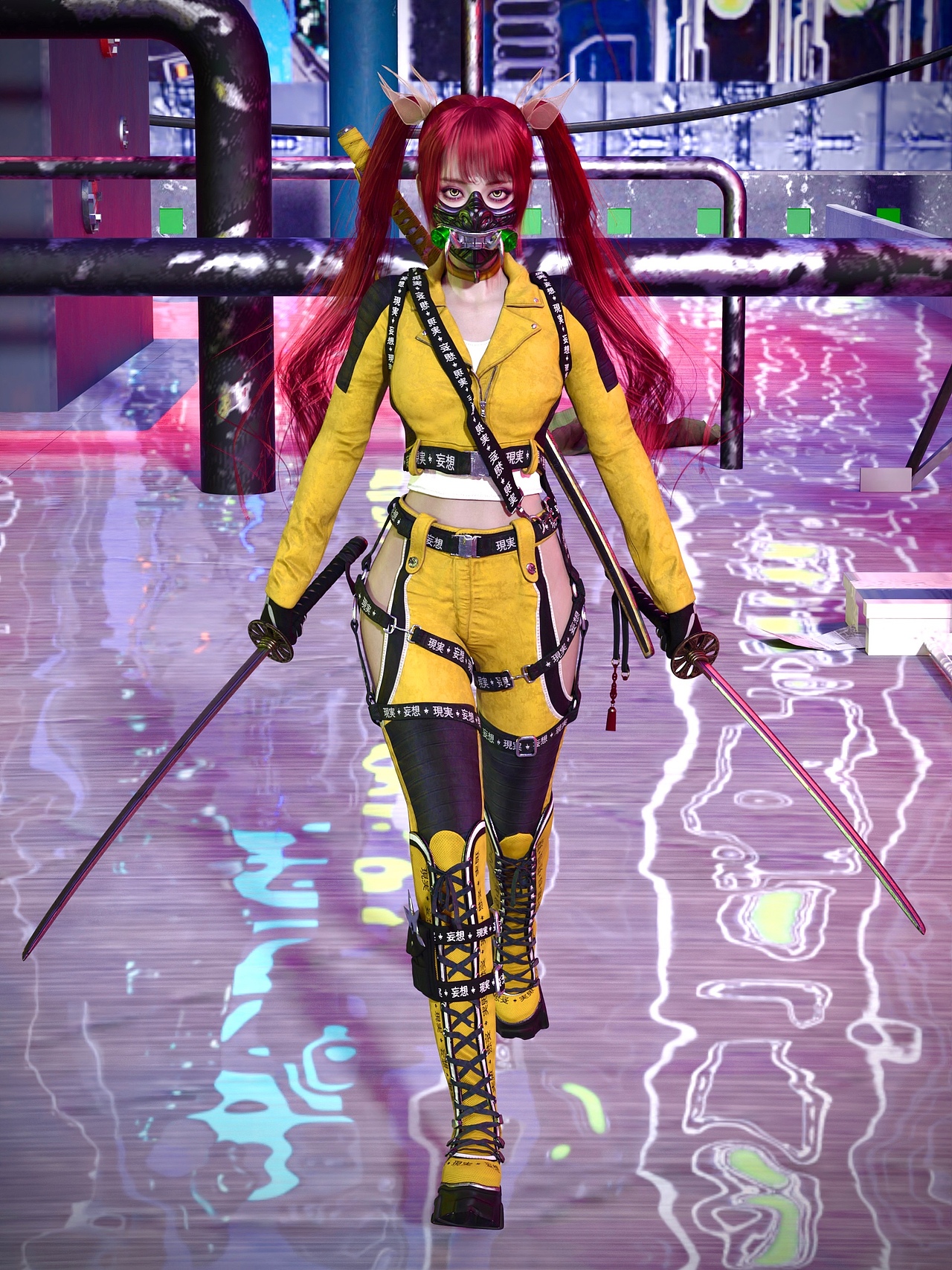 杀手小姐·元宇宙虚拟人虚拟服装建模3d效果图_ravenna苏苏-站酷zcool