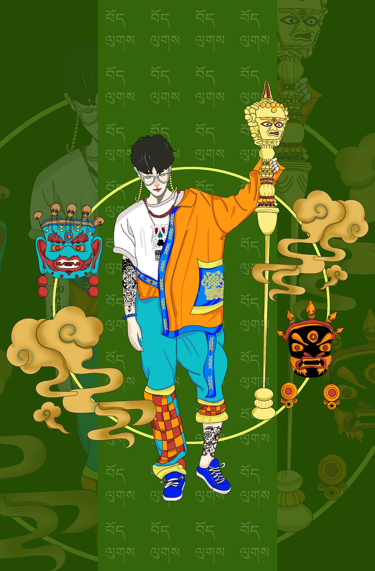 SAN-MZT | 当少年遇上藏式（图ZMjE0OTkzMDMy） - 创作习作 - 站酷设计师SD视觉设计原创素材 - 站酷ZCOOL