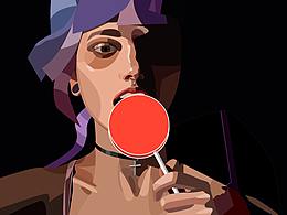 吃棒棒糖的小姑娘