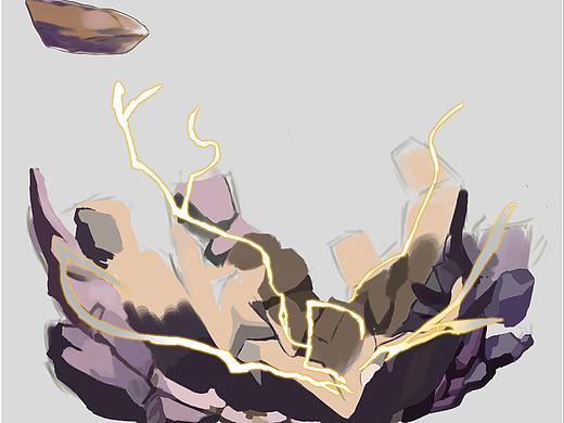 特效雷电及地面石头组合材质的临摹练习（个人主页-ZNTQ0NzU0NjA=） - 其他 - 站酷设计师Caster0原创素材 - 站酷ZCOOL