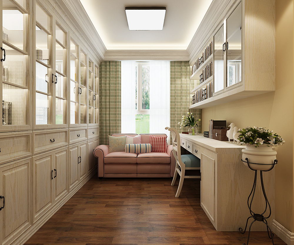 石家庄融创中心155平米美式田园风格装修设计效果图