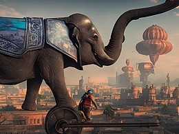 #站酷梦笔#身骑大象，手持大炮，对准皇城，赛博朋克