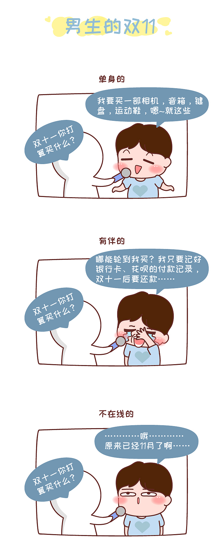 女生的双11 VS 男生的双11