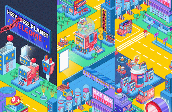 黑拾品牌2.5D概念插画