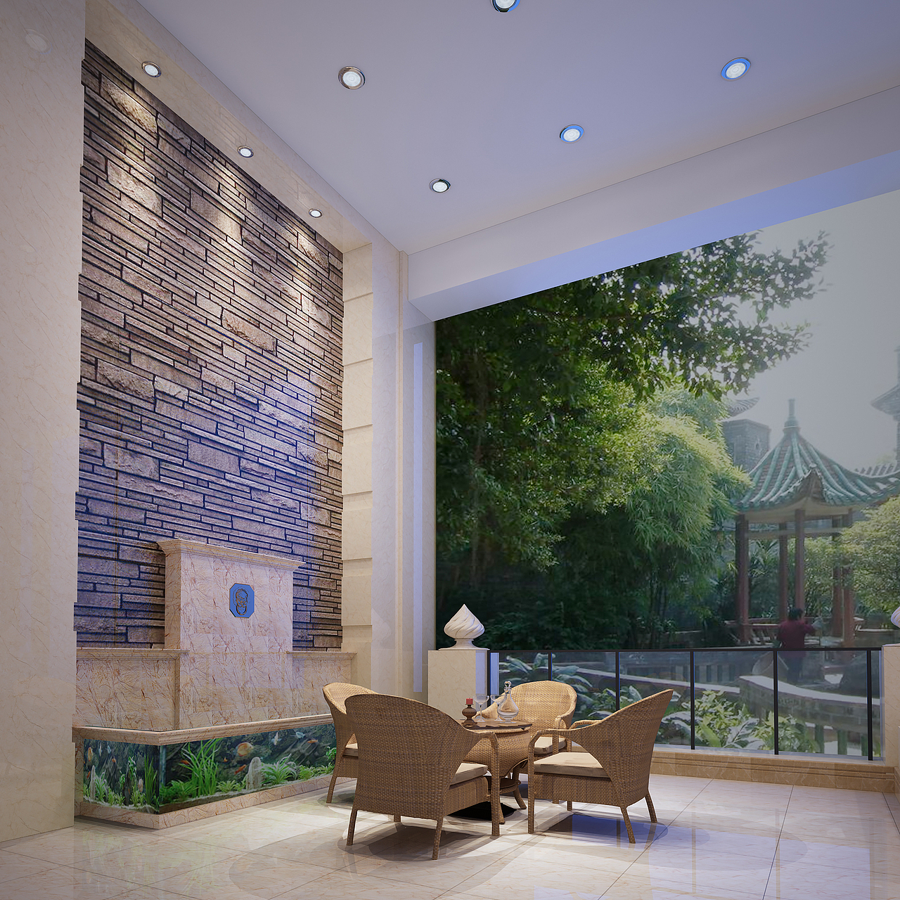 1992效果图出图花园阳台