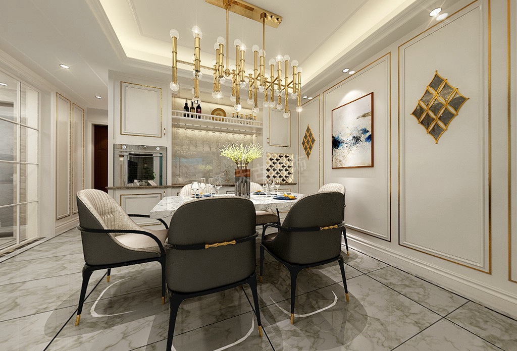 融创滨江壹号装修,法式低奢风格设计效果图,天古装饰