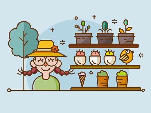 我的花园系列MBE风格插画