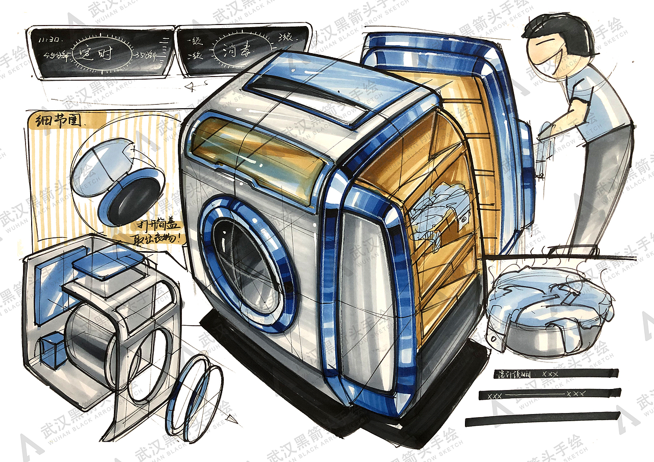 工业设计考研手绘示范作品