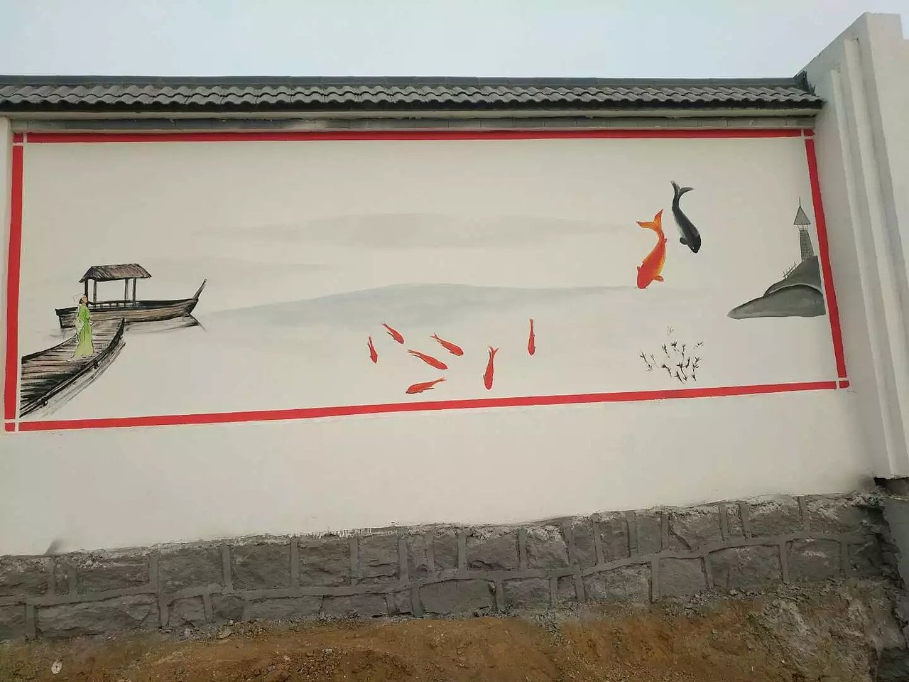 蜀绘壁画作品-乡村文化墙（图ZMTE3NTA2MjQw） - 建筑设计 - 站酷设计师蜀绘壁画原创素材 - 站酷ZCOOL