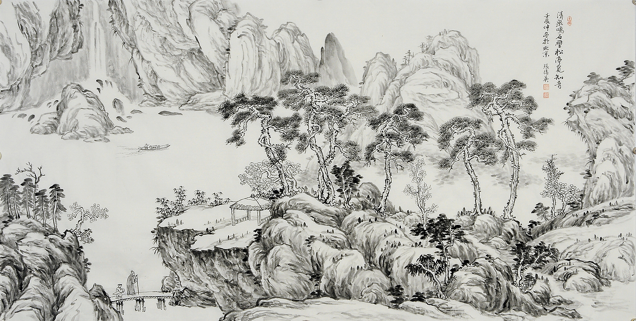 老师张胜英山水画（图ZMTM4MzYyODI4） - 绘画 - 站酷设计师阻尼原创素材 - 站酷ZCOOL