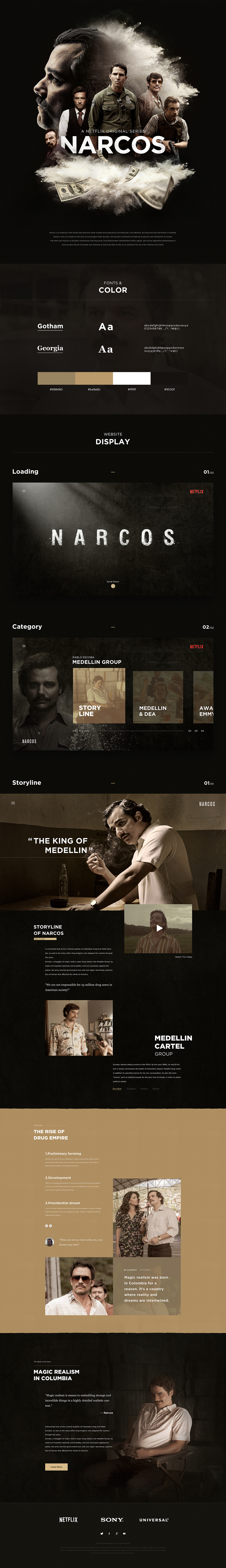 美剧《Narcos》页面设计稿