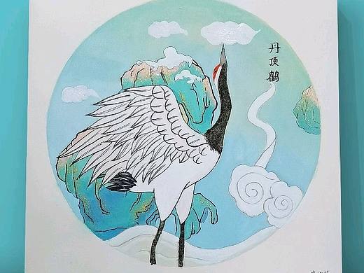 丹顶鹤国画工笔