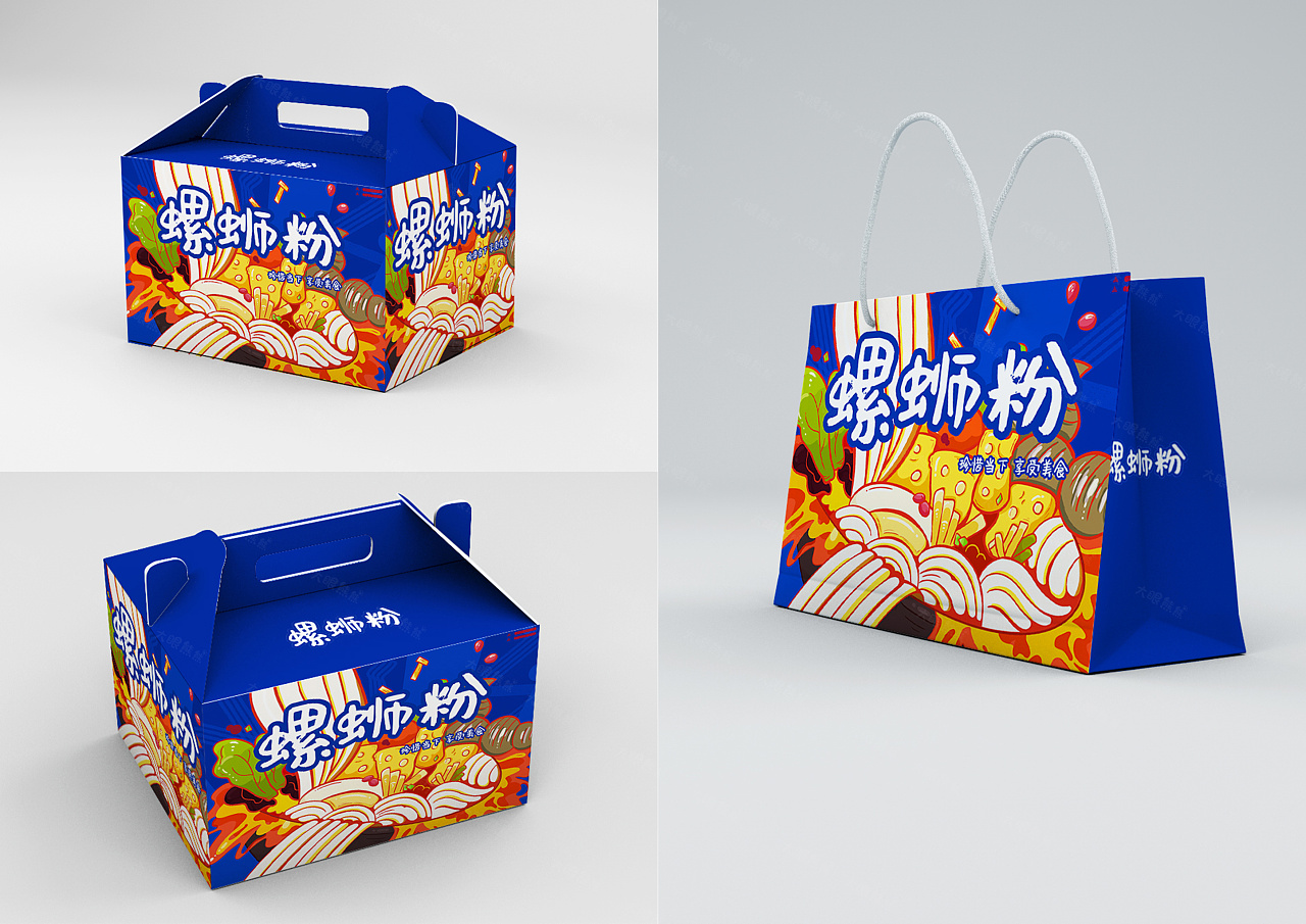 商业插画-原创螺蛳粉包装封面设计