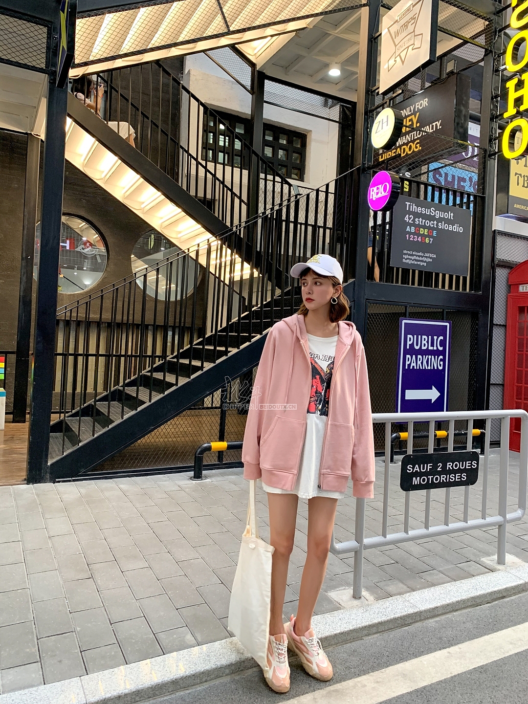 潮牌连帽卫衣纯色卫衣拉链连帽卫衣小清新休闲卫衣