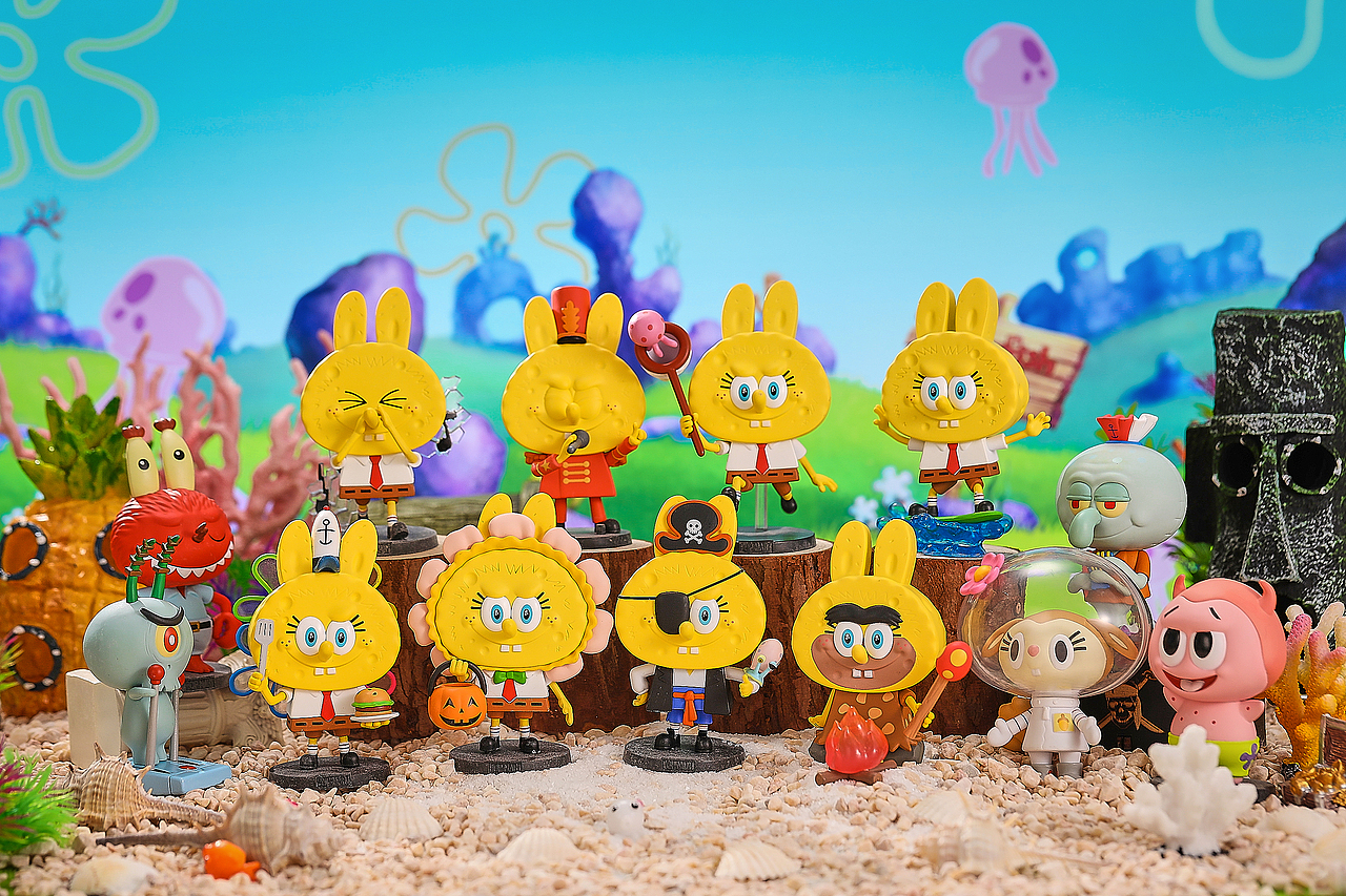 泡泡玛特×海绵宝宝labubu系列 盲盒摄影_盒气正视觉-站酷zcool