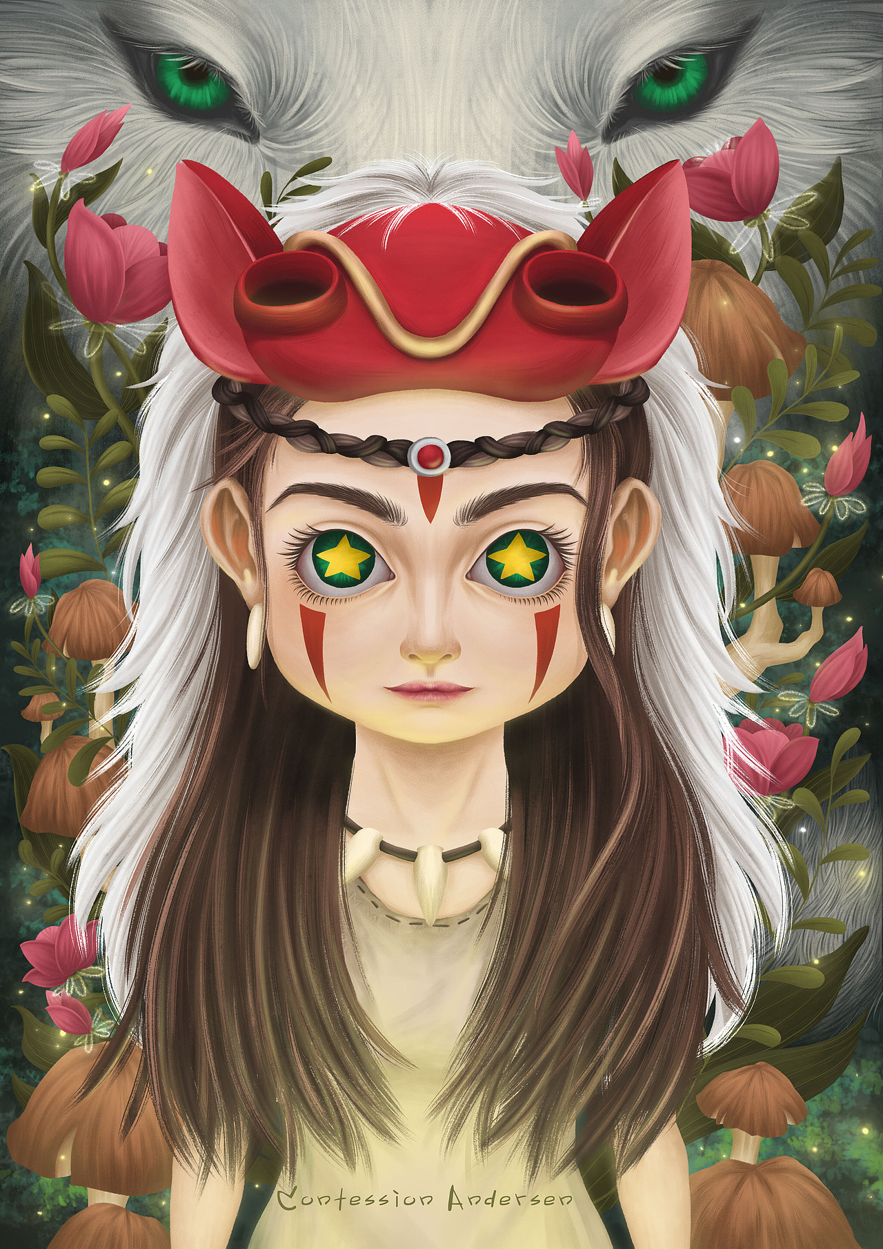 幽灵公主 | 童话主题插画（图ZMjQ0MzE0MTY0） - 儿童插画 - 站酷设计师告白安徒生原创素材 - 站酷ZCOOL