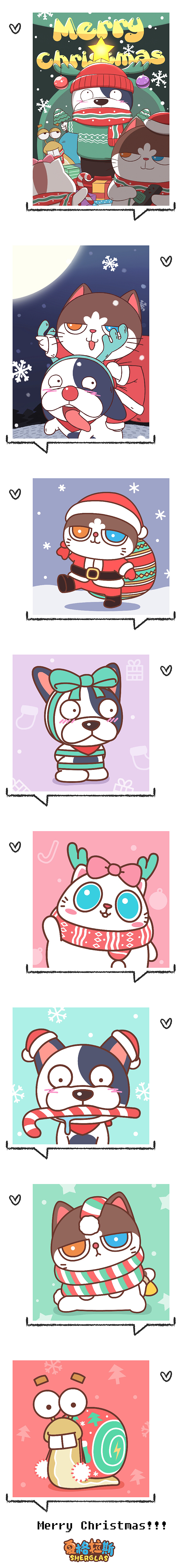 夏格拉斯圣诞头像壁纸插画