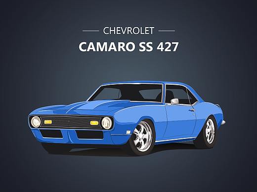 美式肌肉车临摹