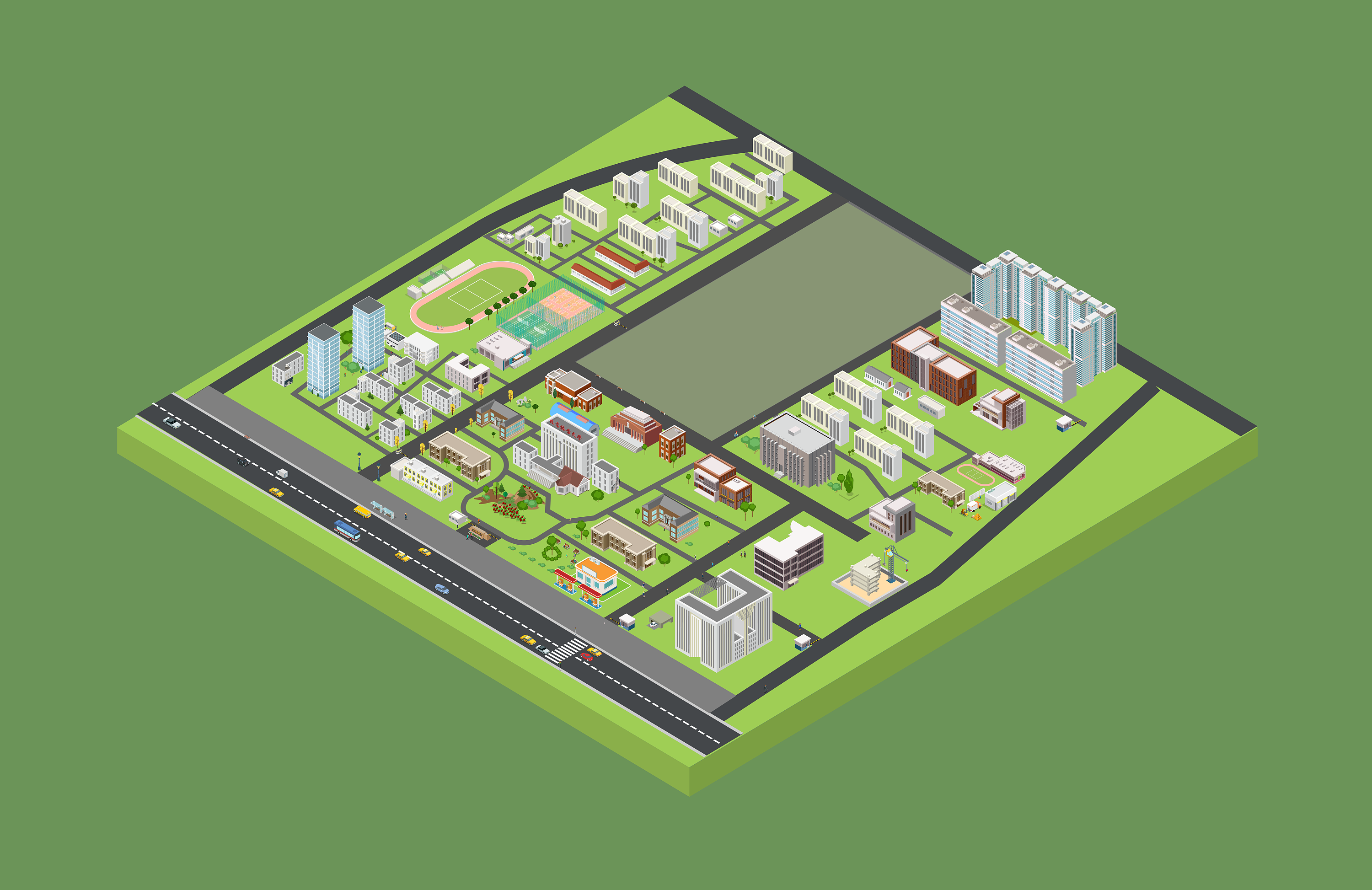 校园地图2.5维设计